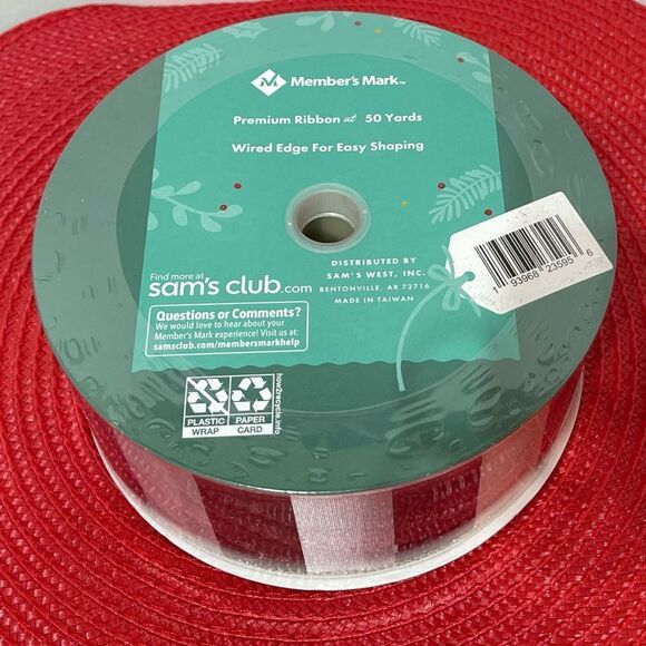 Members Mark Wired Ribbon Black and White Stripe 50 yards NWT - Picture 3 of 4